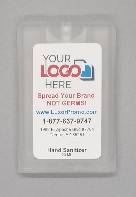 Promotional 20 ML Credit Card Hand Sanitizer Spray - Free Professional Design - Free Proof Within 24 Hours -  Secure Shopping